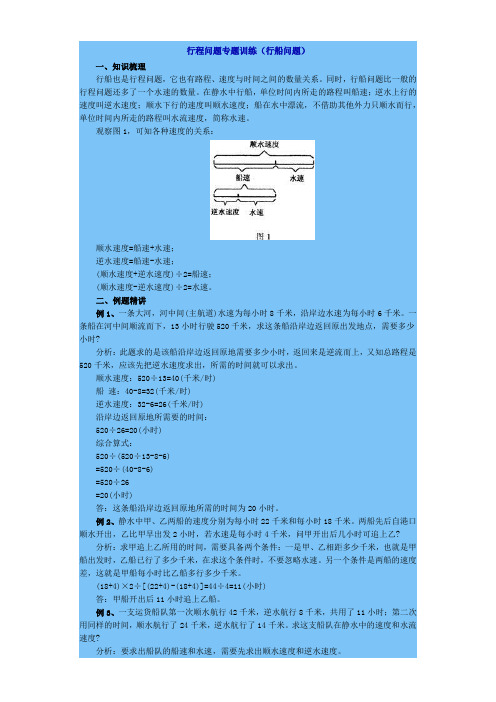 四中奥数练习：行程问题专题训练(行船问题)