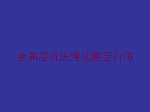 亲和层析法纯化胰蛋白酶培训课件