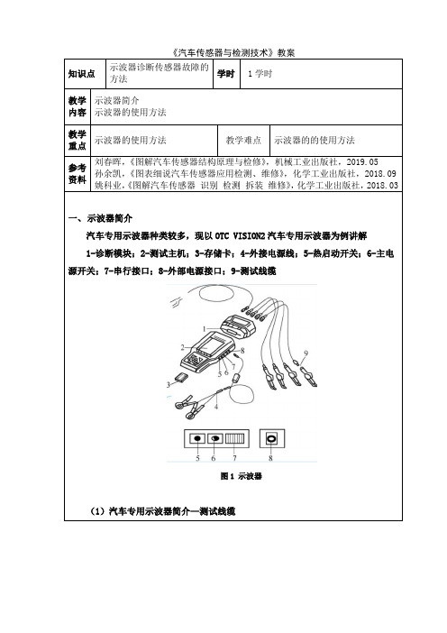 26 汽车传感器与检测技术 电子教案：示波器诊断传感器故障的方法