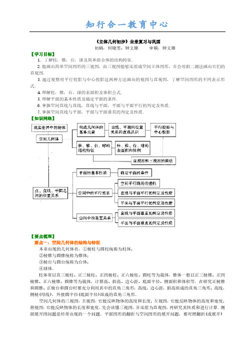 高中数学必修2知识讲解《立体几何初步》全章复习与巩固 -基础