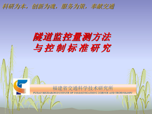 隧道监控量测方法及控制标准研究-PPT文档资料