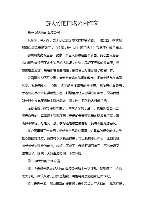 游大竹的白塔公园作文