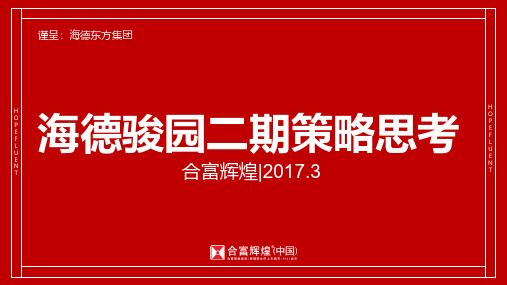 传世桃花源海德花园营销报告提案