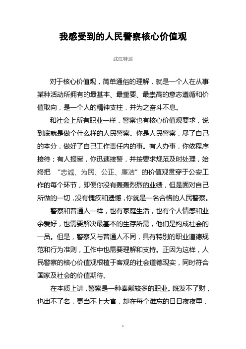 我感受到的人民警察核心价值观