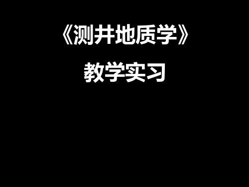 测井地质学实习-测井在油层评价中的应用