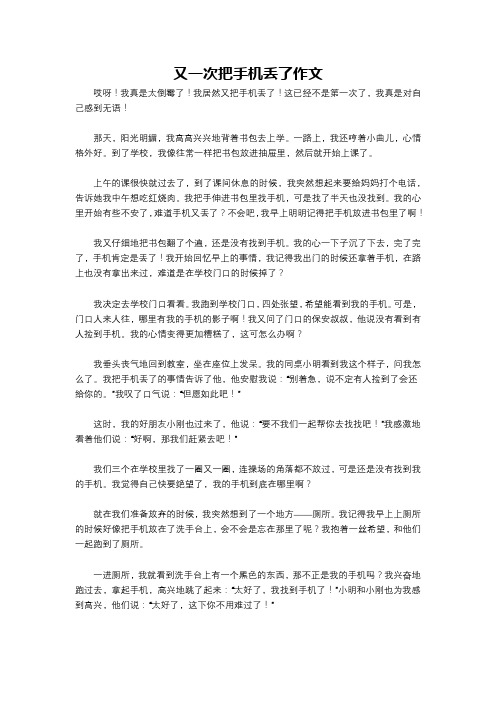 又一次把手机丢了作文