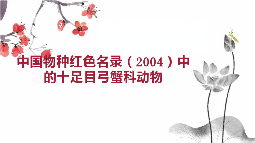 中国物种红色名录 2004 中的十足目弓蟹科动物