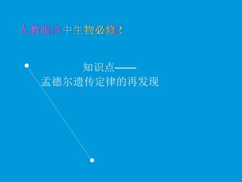 人教版高中生物必修2教学课件知识点-孟德尔遗传定律的再发现