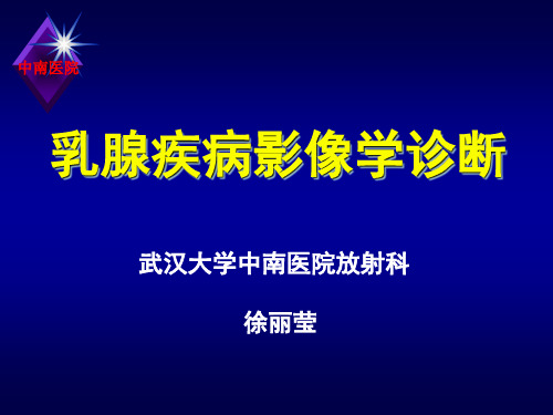 乳腺疾病影像学诊断 徐丽莹 武汉大学中南医院放射科