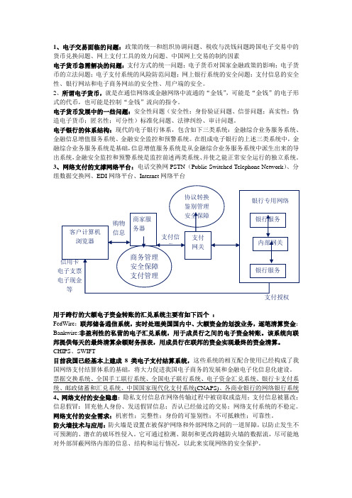 网络支付与结算考试要点