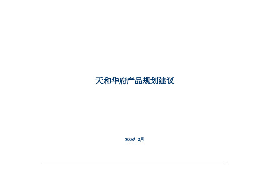 天和华府产品规划建议报告-2008年概要