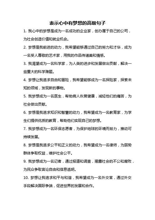 表示心中有梦想的高级句子