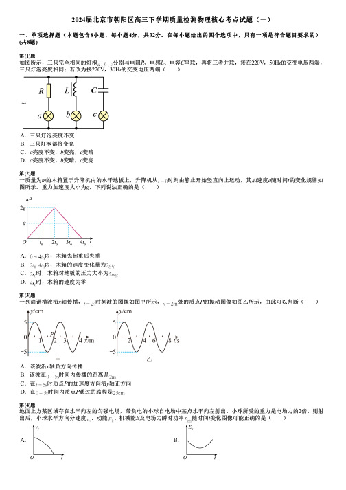 2024届北京市朝阳区高三下学期质量检测物理核心考点试题(一)