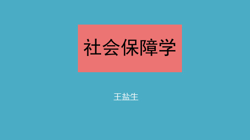 第1章 社会保障的定义、体系结构及功能