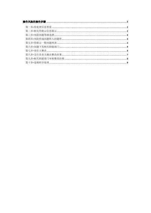 最新银行操作风险新流程操作方法