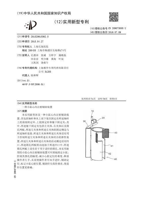 一种小鼠心内注射辅助装置[实用新型专利]