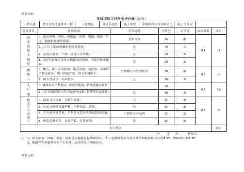 (整理)市政道路外观质量评分表