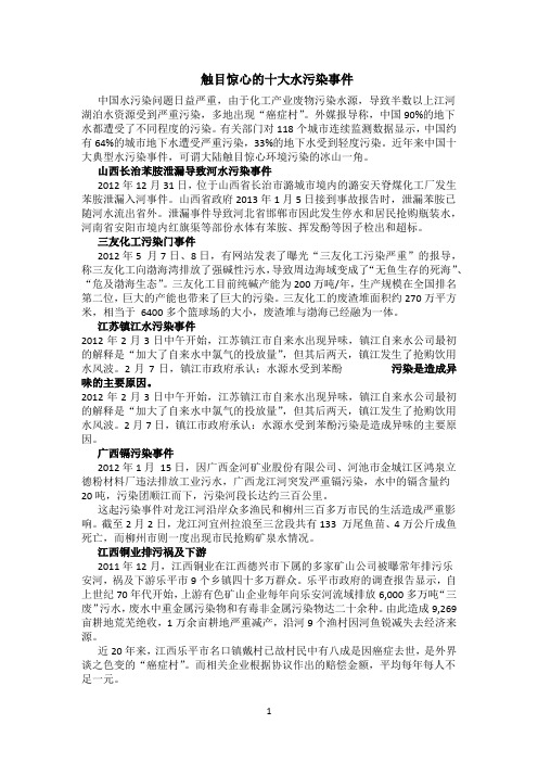 13、触目惊心的十大水污染事件