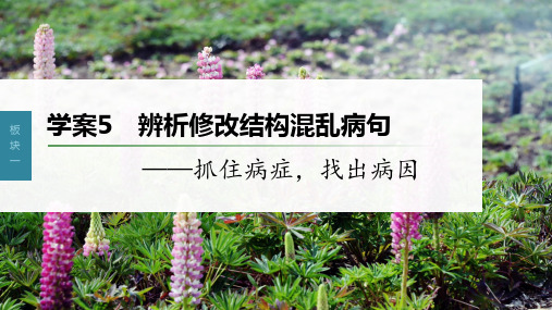 2023年语文老高考一轮复习——辨析修改结构混乱病句—抓住病症,找出病因