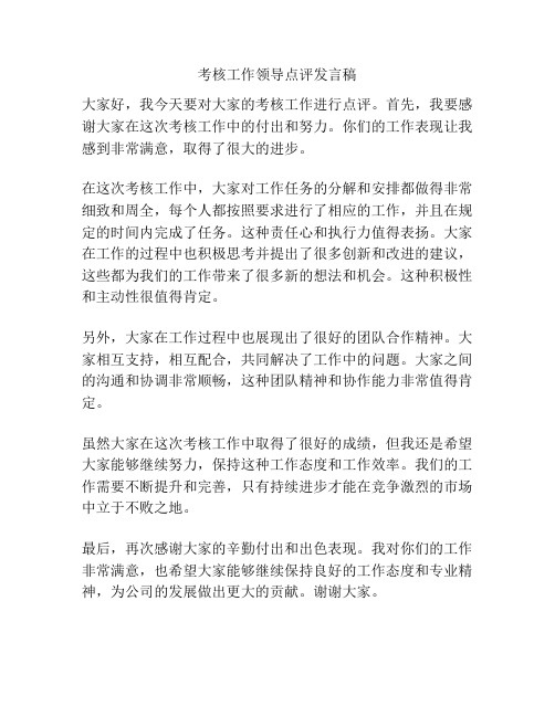 考核工作领导点评发言稿