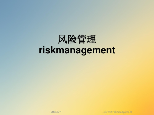 风险管理riskmanagement