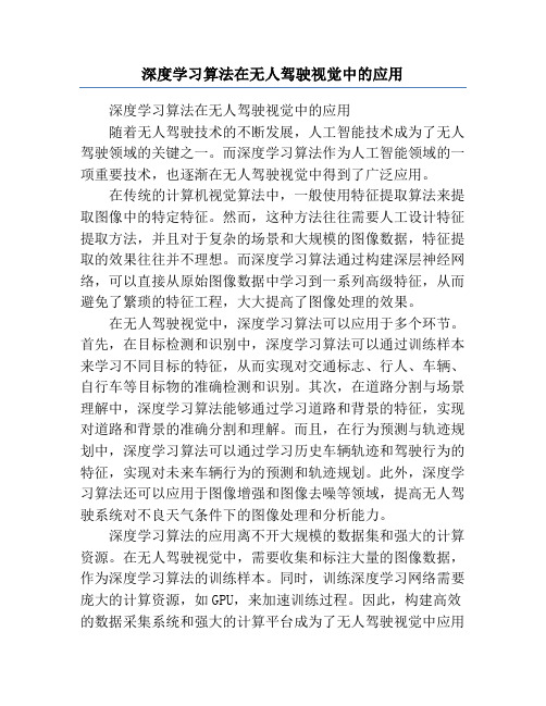 深度学习算法在无人驾驶视觉中的应用