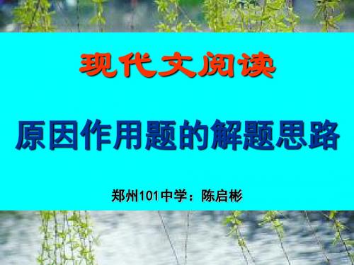 高考复习现代文阅读原因作用题的解题思路 PPT课件