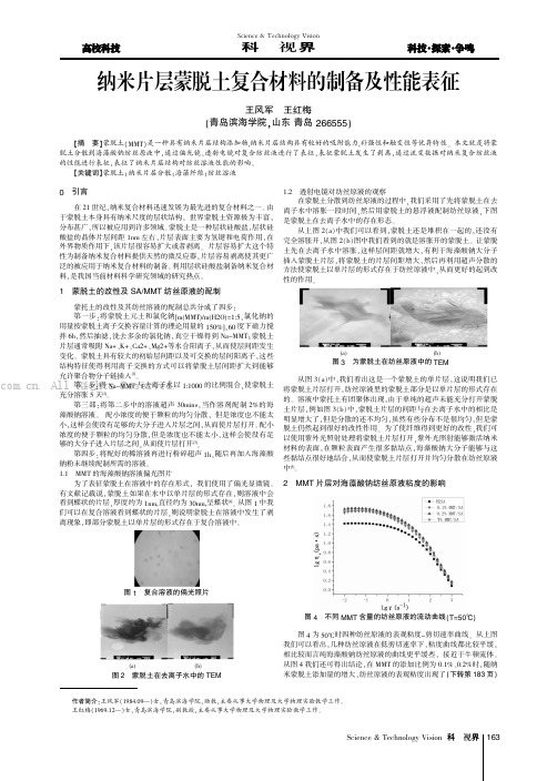 纳米片层蒙脱土复合材料的制备及性能表征