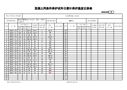 同条件温度记录(带公式)