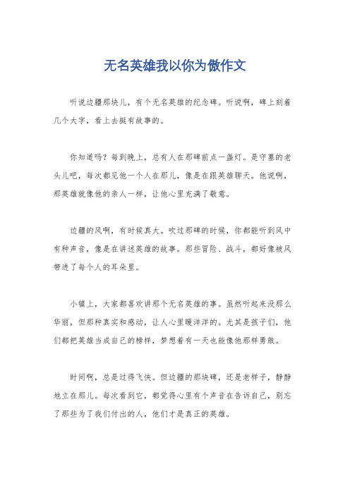 无名英雄我以你为傲作文