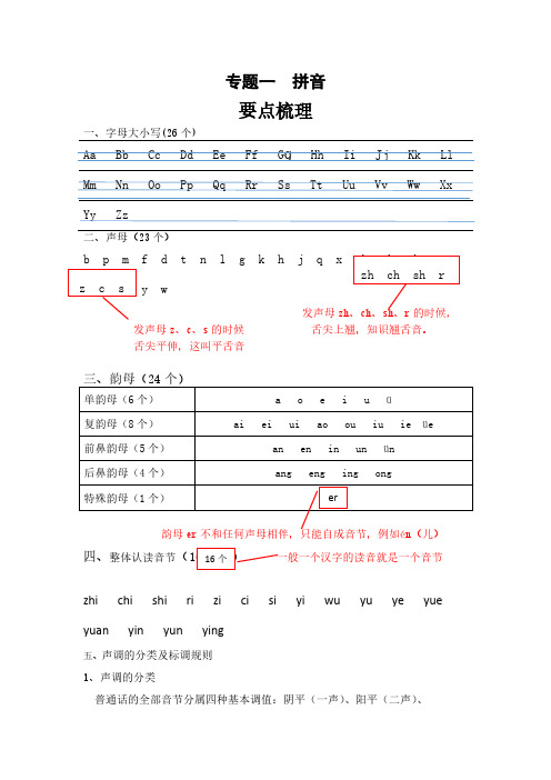 【小升初专项复习】专题01 拼音(讲义+真题+练习)语文六年级下册(部编版)