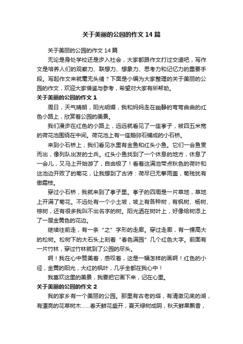 关于美丽的公园的作文14篇