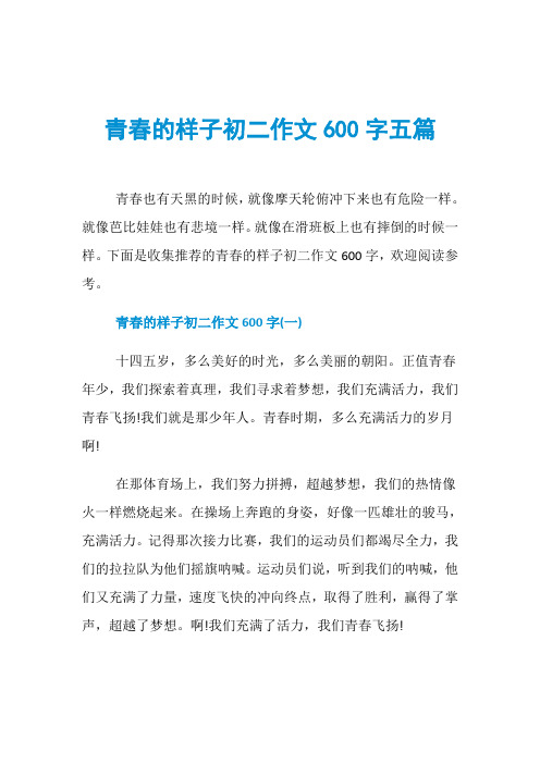 青春的样子初二作文600字五篇