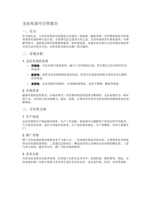 无纺布袋可行性报告