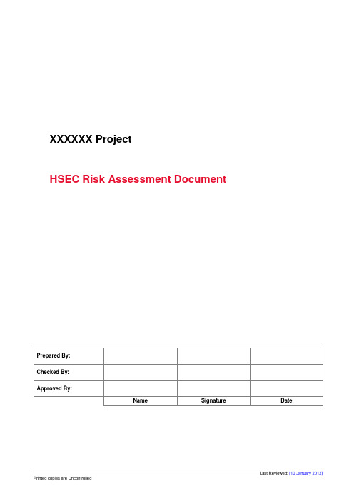 Project Risk Assessment (项目风险评估英文版)