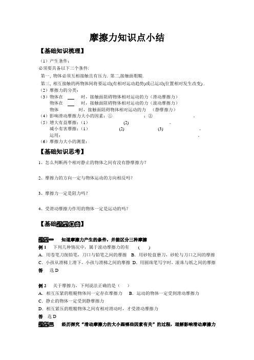 摩擦力知识点小结