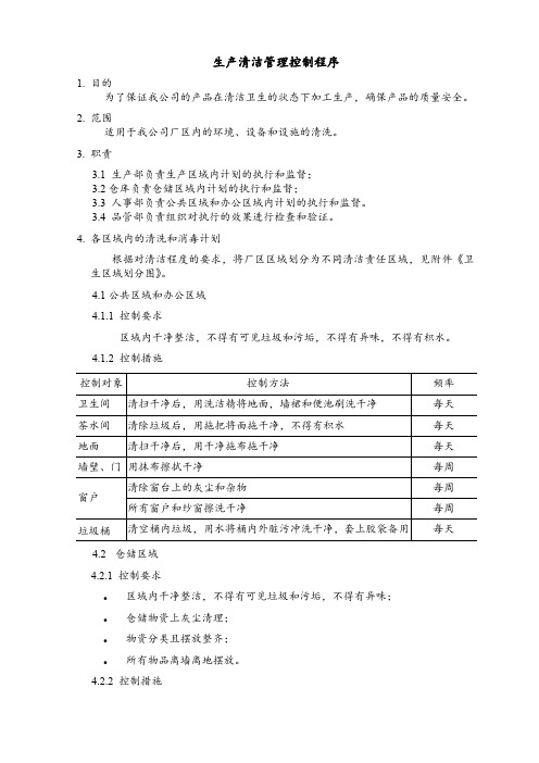 生产清洁管理控制程序