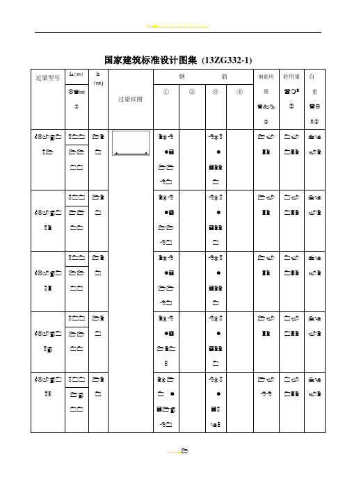 13ZG332-1过梁配筋表