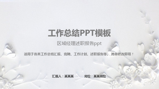 动态PPT-区域经理述职报告ppt