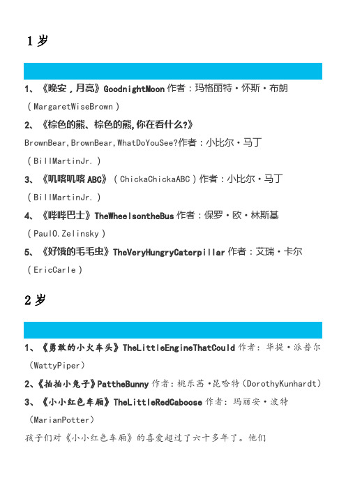 1-14岁英语绘本(简单版)