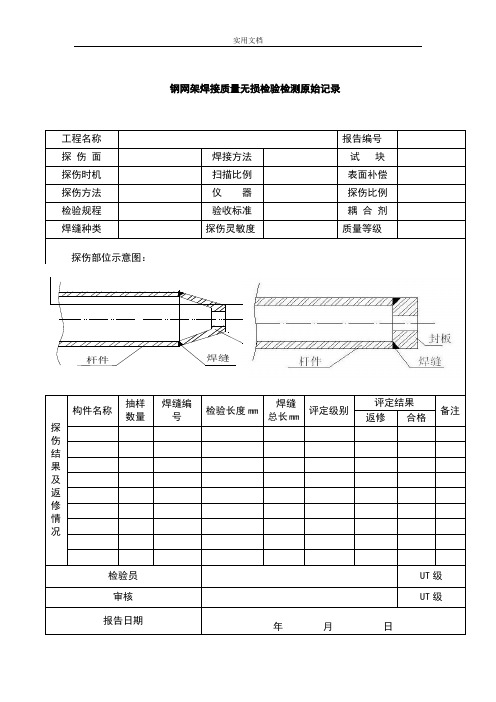 钢结构检测原始记录簿(23张)