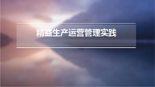 精益生产运营管理实践(ppt)