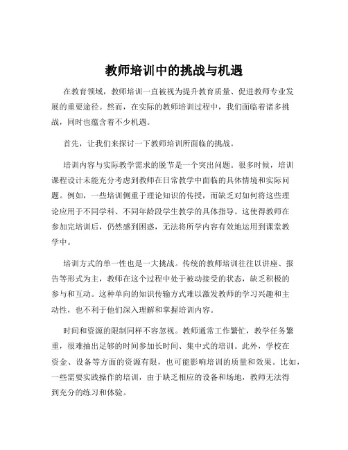 教师培训中的挑战与机遇