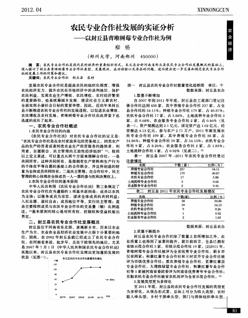 农民专业合作社发展的实证分析——以封丘县青堆树莓专业合作社为例