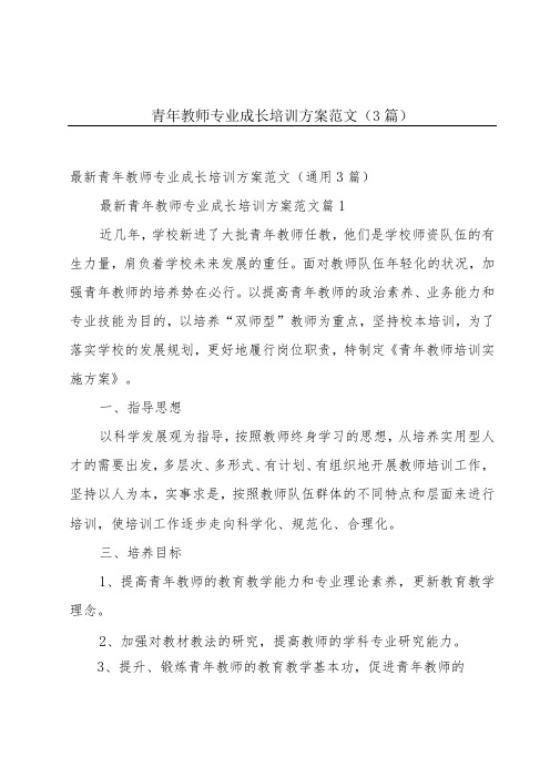 青年教师专业成长培训方案范文(3篇)