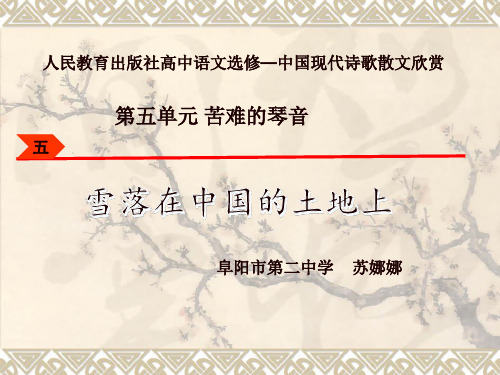 人教版高中语文选修《中国现代诗歌散文欣赏雪落在中国的土地上》(一等奖课件) (6)