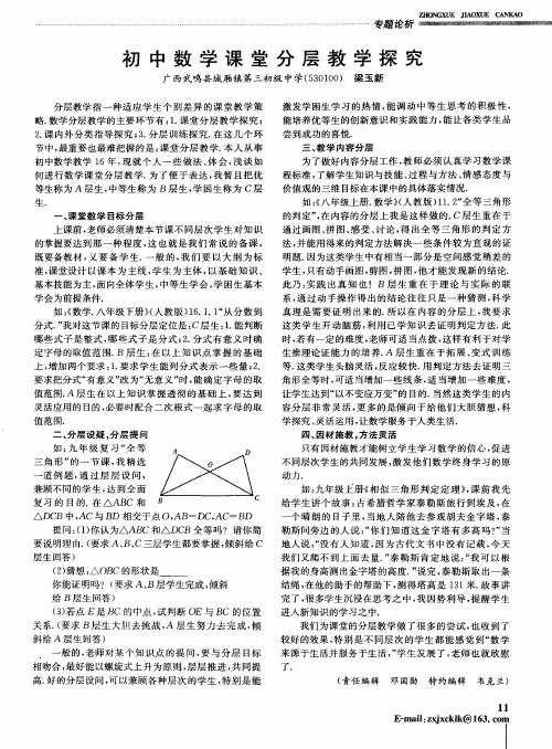 初中数学课堂分层教学探究