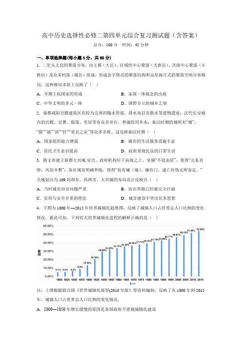 高中历史选择性必修二第四单元综合复习测试题(含答案)