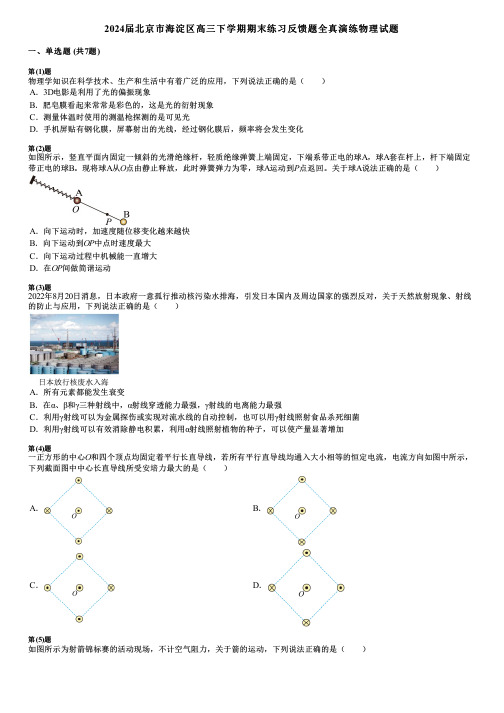 2024届北京市海淀区高三下学期期末练习反馈题全真演练物理试题