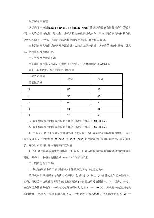 锅炉房噪声治理